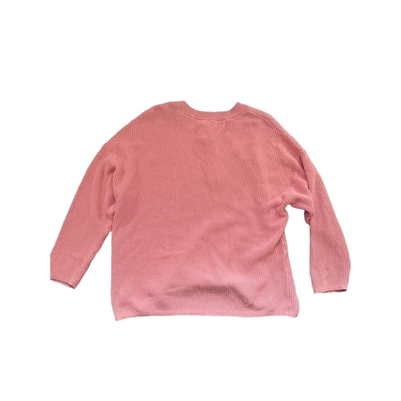 Aerie Sweater Womens Size L Pink Henley Ribbed Knit 5 Button Casual Cozy - Picture 5 of 5